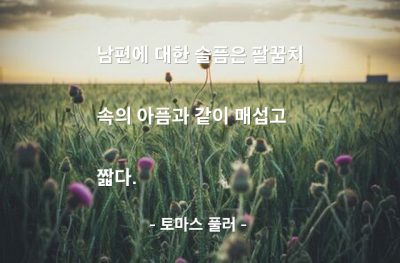 남편, 아내, 슬픔 – 토마스 풀러