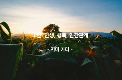 노인, 인생, 행복, 인간관계 – 지미 카터