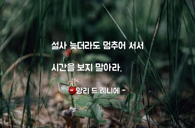 늦음, 지각, 시간 – 앙리 드 레니에