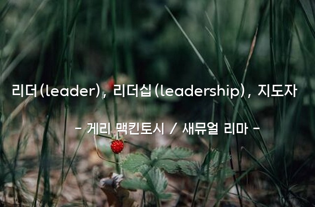 리더(leader), 리더십(leadership), 지도자 – 게리 맥킨토시 / 새뮤얼 리마