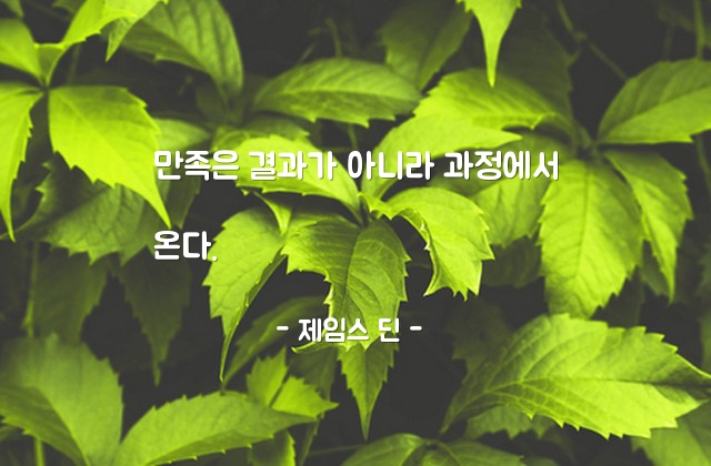 만족, 과정 – 제임스 딘