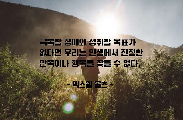 만족, 행복, 목표, 장애 – 맥스웰 몰츠