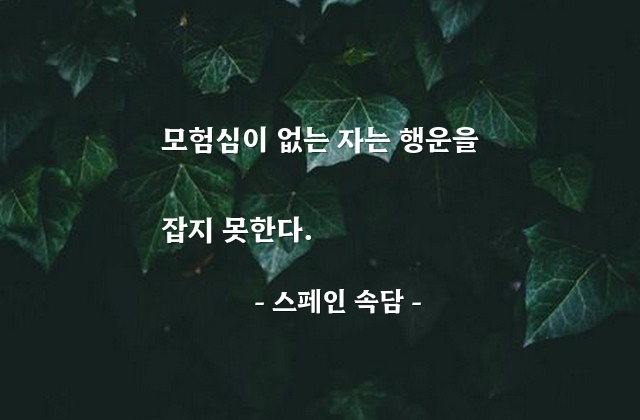 모험심, 모험, 행운 – 스페인 속담