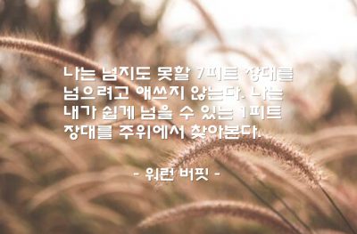 목표, 인생살이, 현명함, 노력 – 워런 버핏