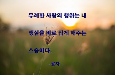 무례함, 행실, 스승 – 공자