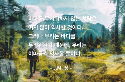 바다, 인생살이, 두려움 – J.M. 싱