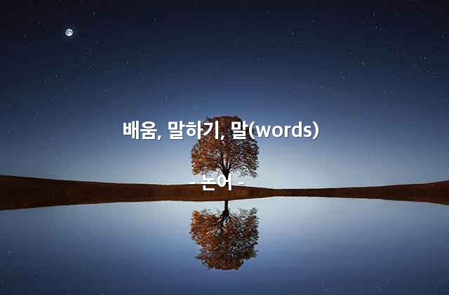 배움, 말하기, 말(words) – 논어