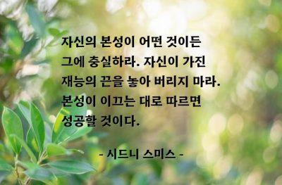 본성, 성공 – 시드니 스미스