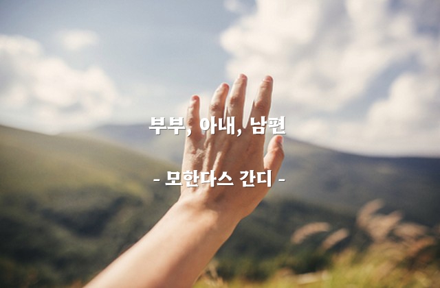 부부, 아내, 남편 – 모한다스 간디