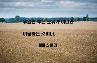 부(riches), 부자 – 토마스 풀러