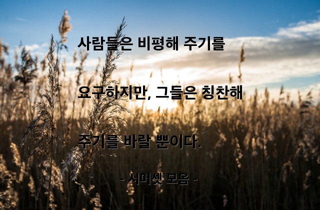 비평, 칭찬, 인생살이 – 서머셋 모옴