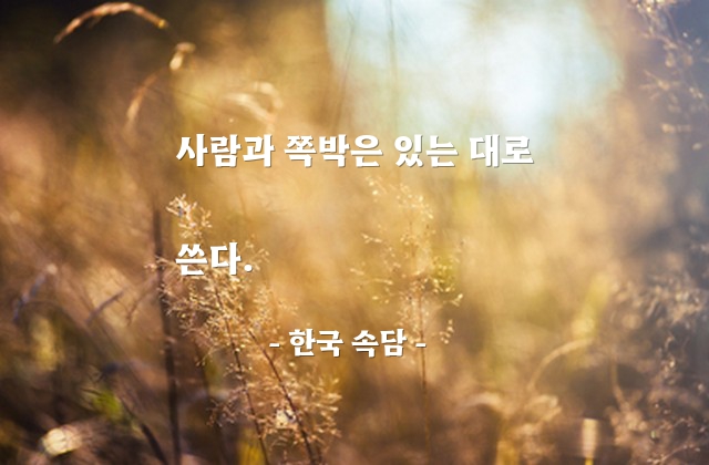 사람, 쪽박, 쓰임새 – 한국 속담