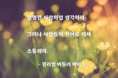 생각, 소통 – 윌리엄 버틀러 예이츠