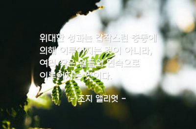 성과, 노력, 꾸준함 – 조지 앨리엇