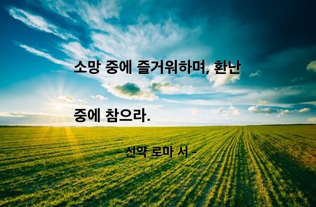 소망, 환난 – 신약 로마 서