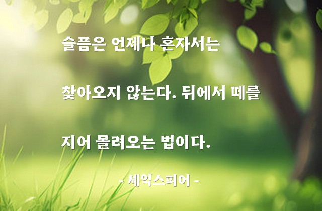 슬픔 – 셰익스피어