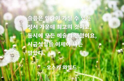 슬픔, 예술 – 오스카 와일드