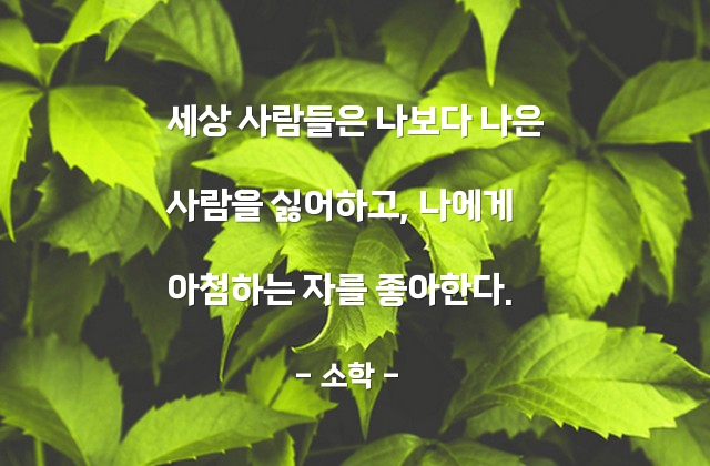 시기심, 아첨, 인생살이 – 소학