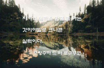 실력 – 프랑수아 드 라 로슈푸코