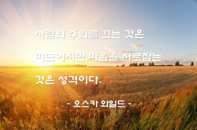 아름다움, 미모, 성격 – 오스카 와일드