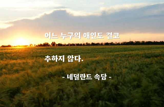 애인, 사랑 – 네덜란드 속담