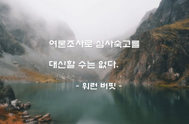 여론조사, 심사숙고, 생각 – 워런 버핏