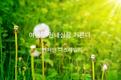 여행, 인내심 – 벤저민 디즈레일리