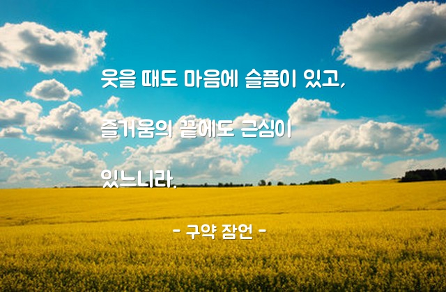 웃음, 슬픔, 즐거움, 근심 – 구약 잠언