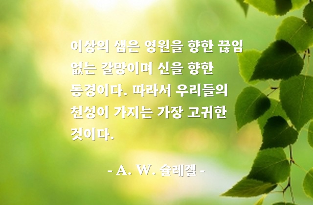 이상(ideal), 천성 – A. W. 슐레겔