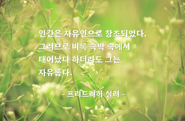 인간, 자유 – 프리드리히 실러