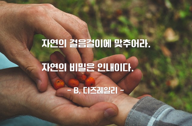 인내, 자연 – B. 디즈레일리