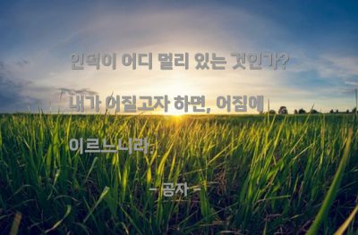 인덕, 미덕(virtue), 의지 – 공자