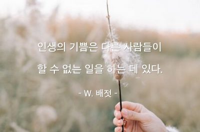 인생, 기쁨 – W. 배젓