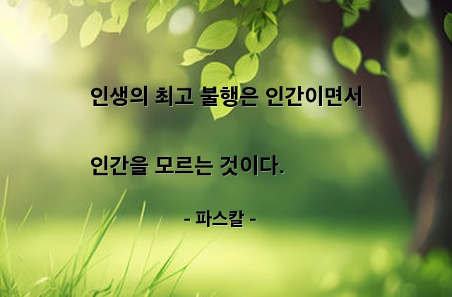 인생, 불행, 인간 – 파스칼