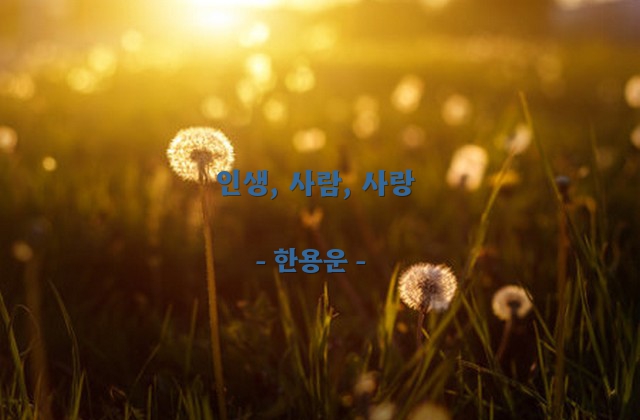 인생, 사람, 사랑 – 한용운