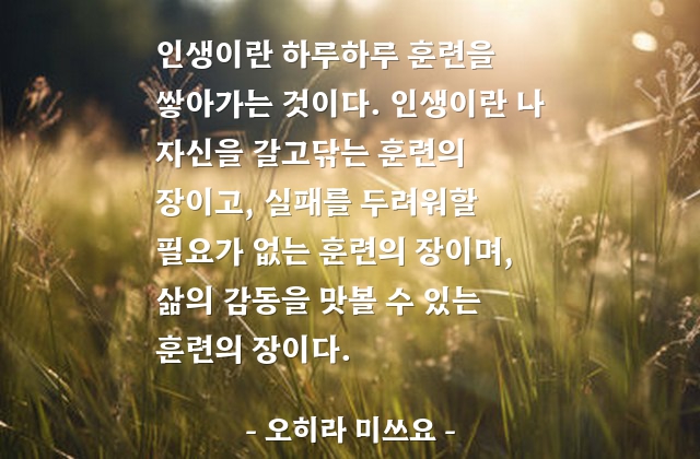 인생, 삶, 훈련 – 오히라 미쓰요