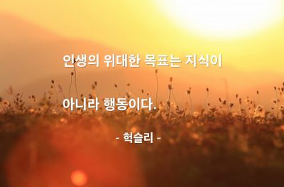 인생, 지식, 행동 – 헉슬리