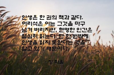 인생, 책(book) – 장 파울