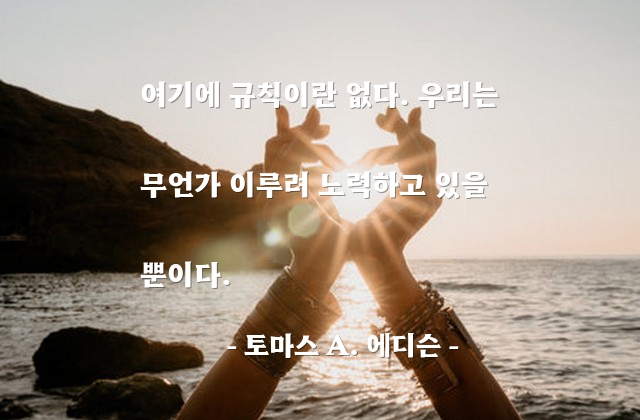 인생살이, 노력 – 토마스 A. 에디슨