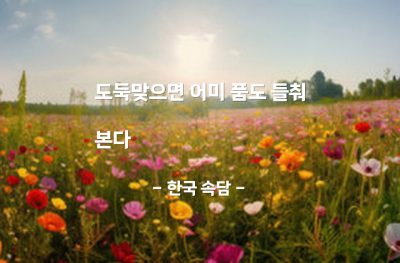 인생살이, 도둑, 의심 – 한국 속담