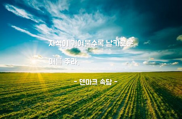 자식, 아이교육 – 덴마크 속담