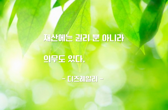 재산, 의무 – 디즈레일리