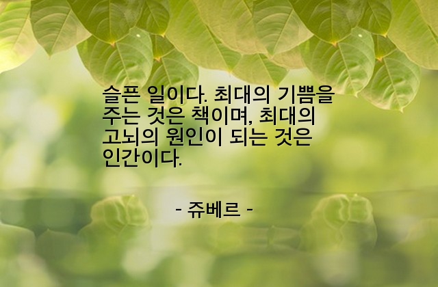 책(book), 기쁨, 고뇌, 인간 – 쥬베르