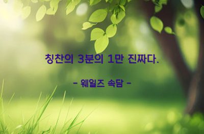 칭찬 – 웨일즈 속담