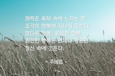 쾌락, 육체, 행복 – 주베르