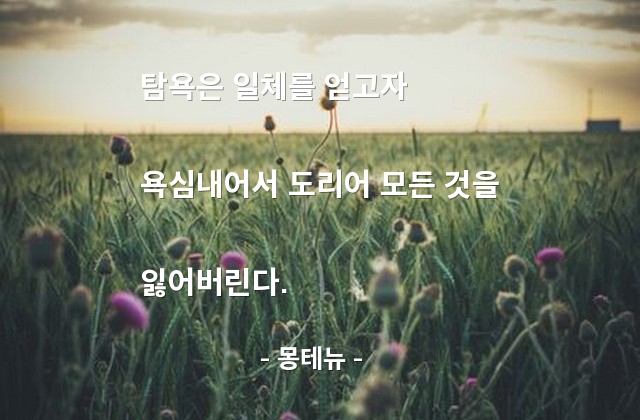 탐욕, 욕심 – 몽테뉴