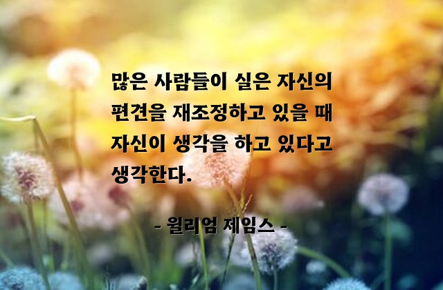 편견, 생각 – 윌리엄 제임스