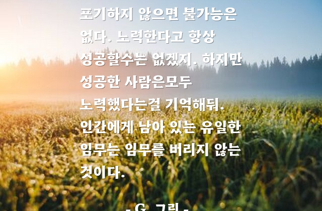 포기, 노력, 성공, 인간 – G. 그린