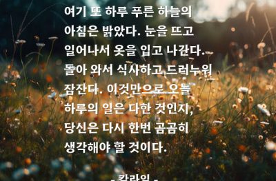 하루, 인생살이 – 칼라일