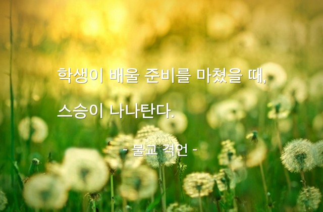 학생, 스승 – 불교 격언